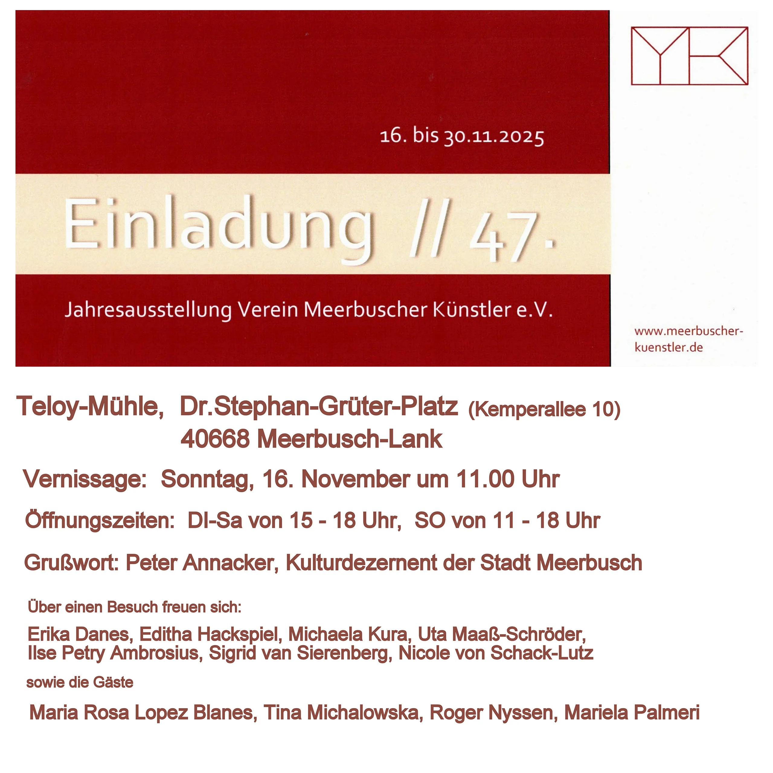 Einladung zur 47. Jahresausstellung Einladung zur 47. Jahresausstellung